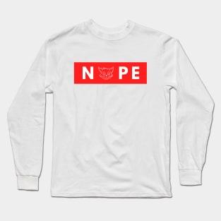 Nope Lazy English funny cat Lover Gift Long Sleeve T-Shirt